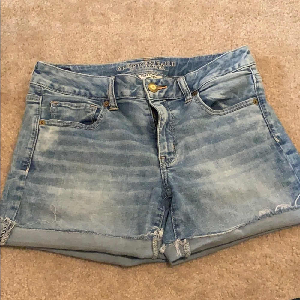 AEO Midi Faded Jean Shorts